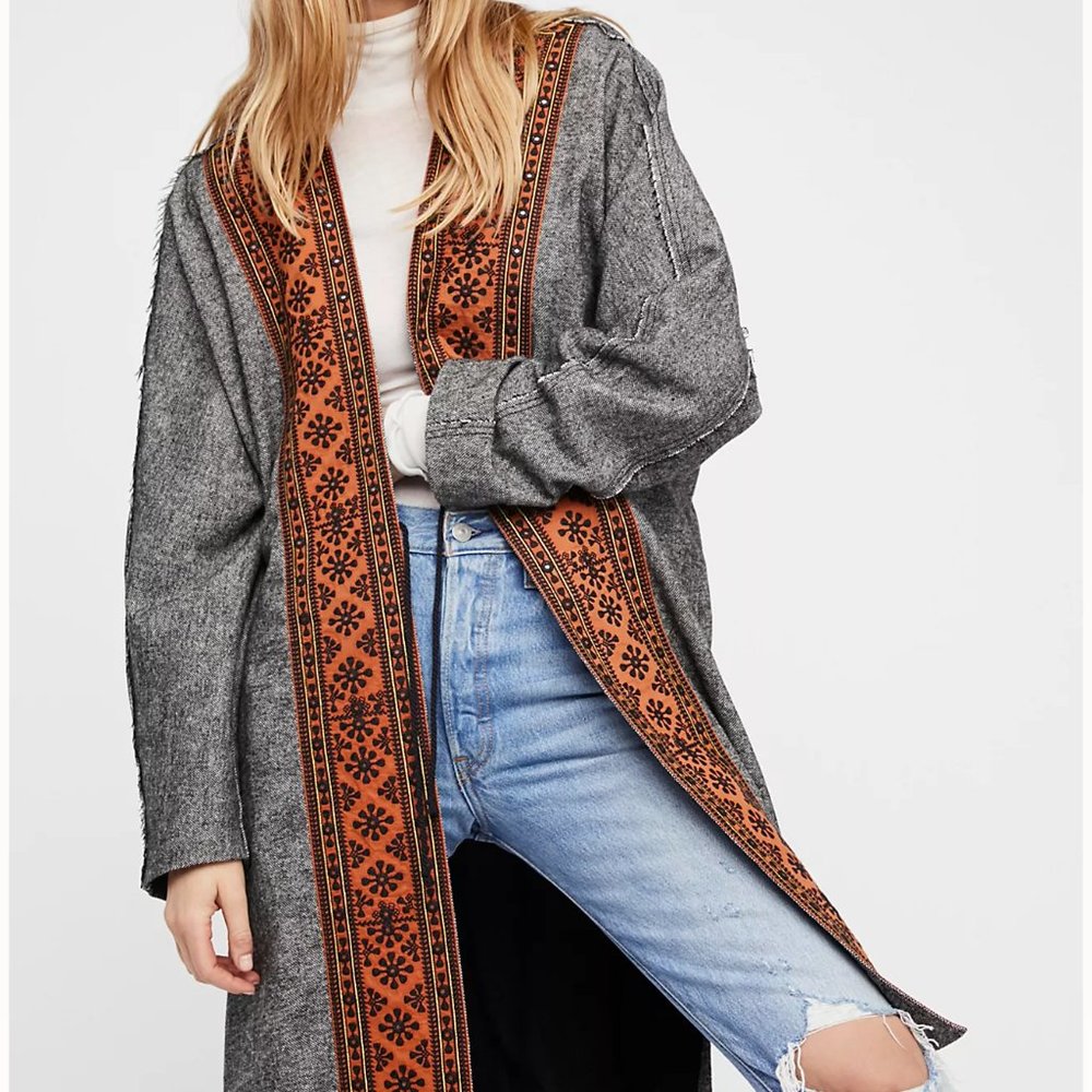 Free People Nomad Embroidered Duster